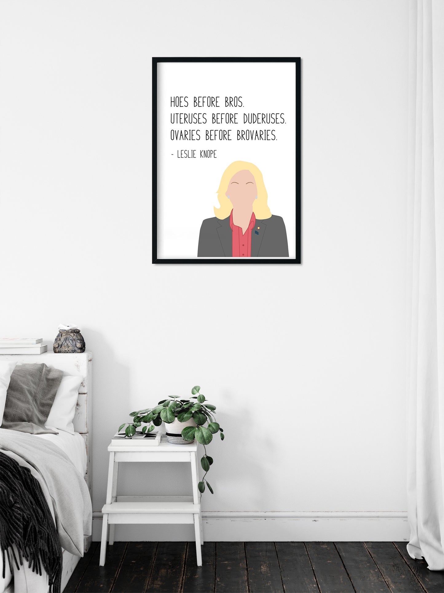 Leslie Knope " Hoes Before Bros " Quote Print | Parks and Recreation Prints