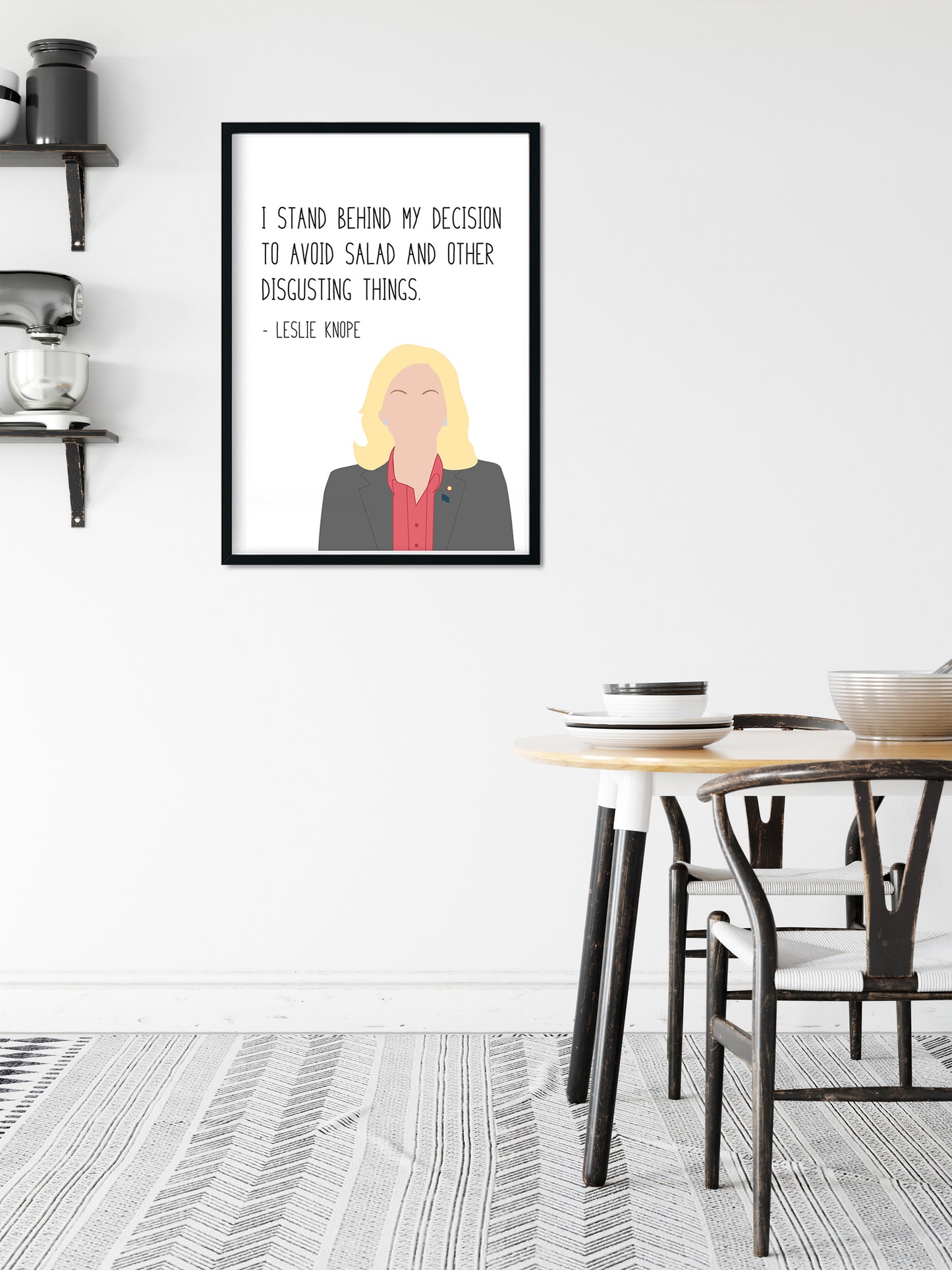 Leslie Knope " Avoid Salad " Quote Print | Parks and Recreation Prints