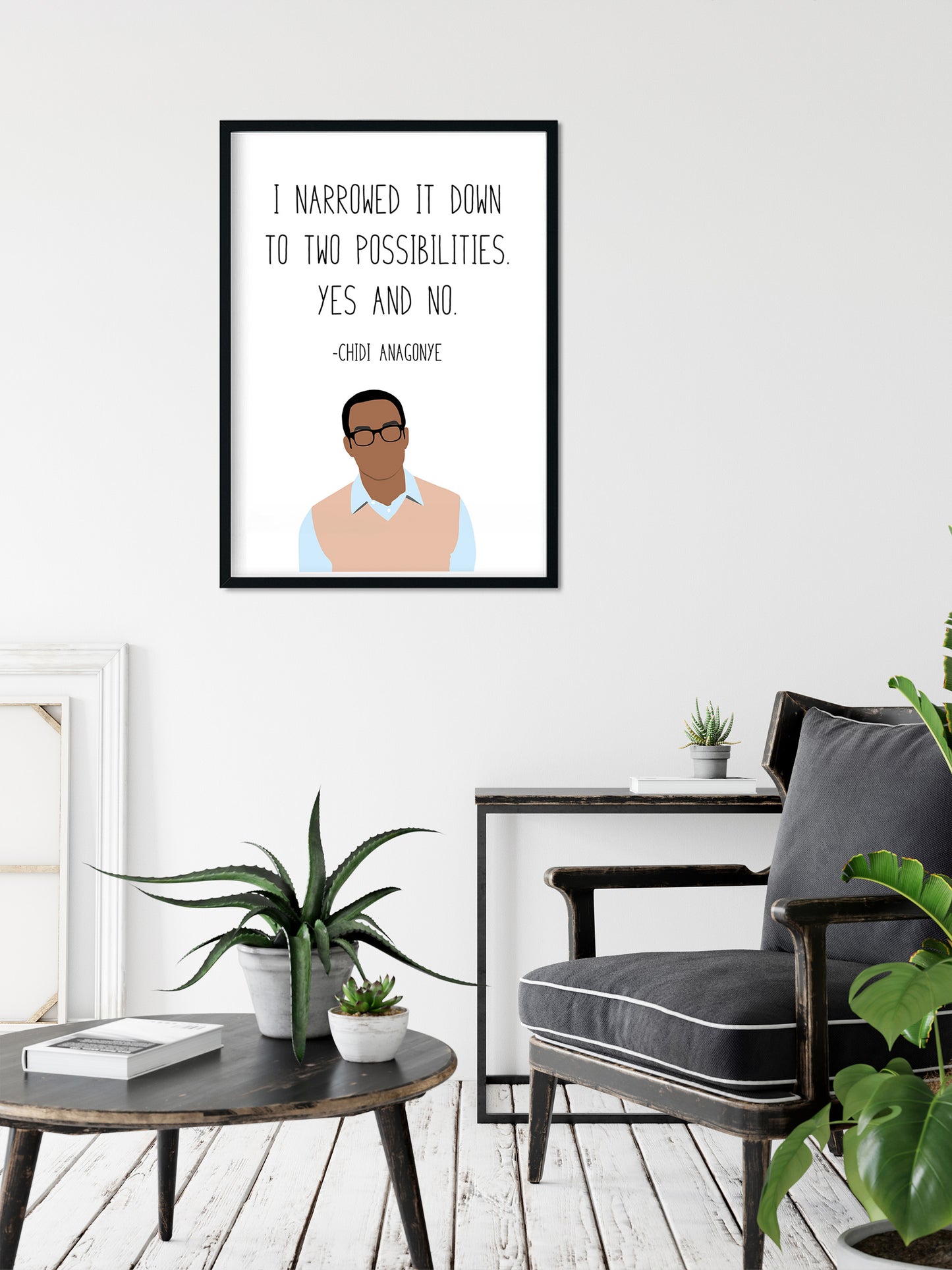 Chidi Anagonye " Yes and No " Quote Print | Good Place Prints