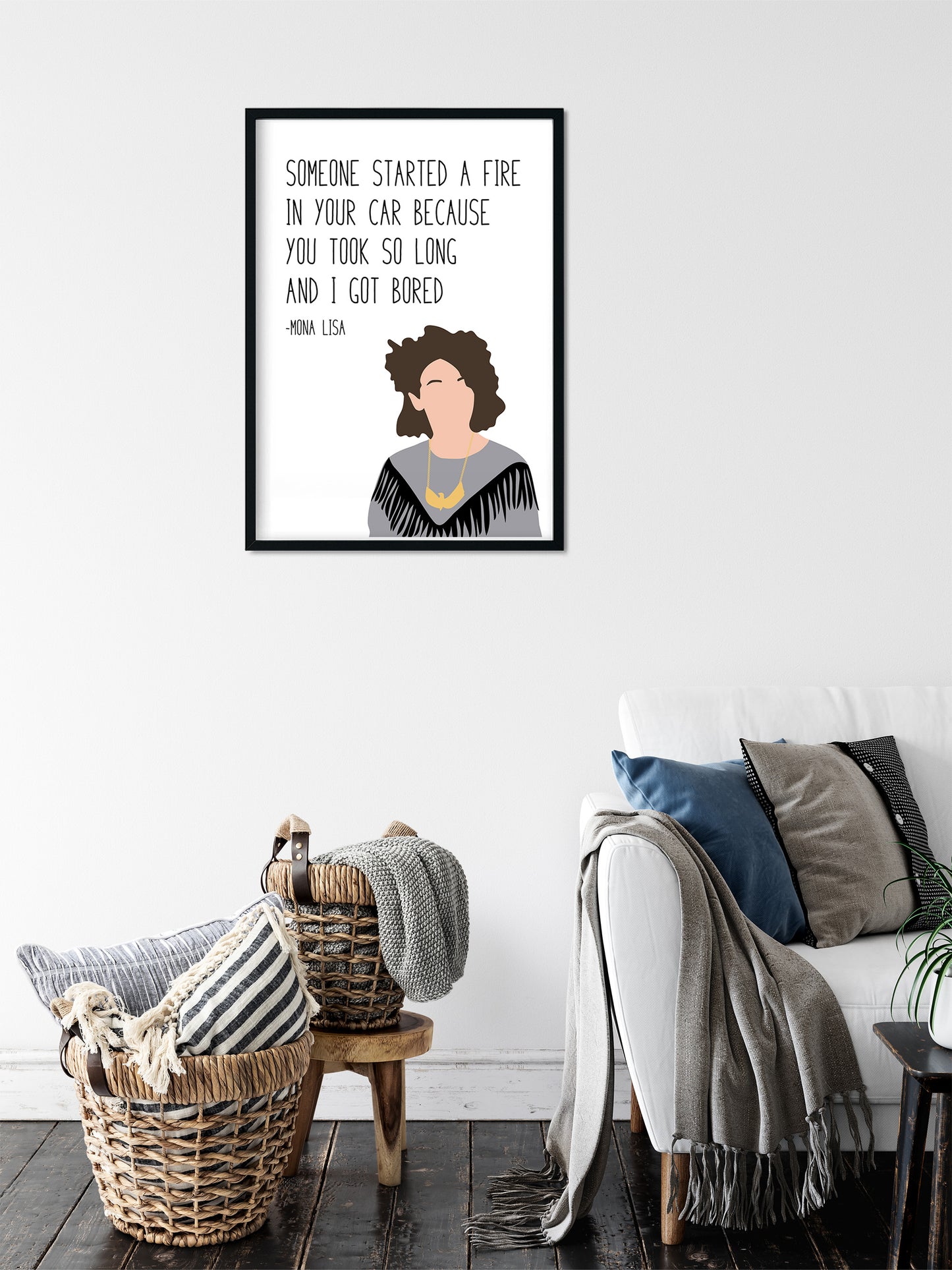 Mona Lisa " Fire in Car " Quote Print | Parks and Recreation Prints