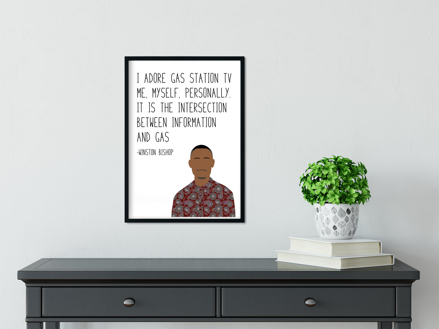 Winston Bishop " Gas Station TV " New Girl Quote Print | New Girl Prints