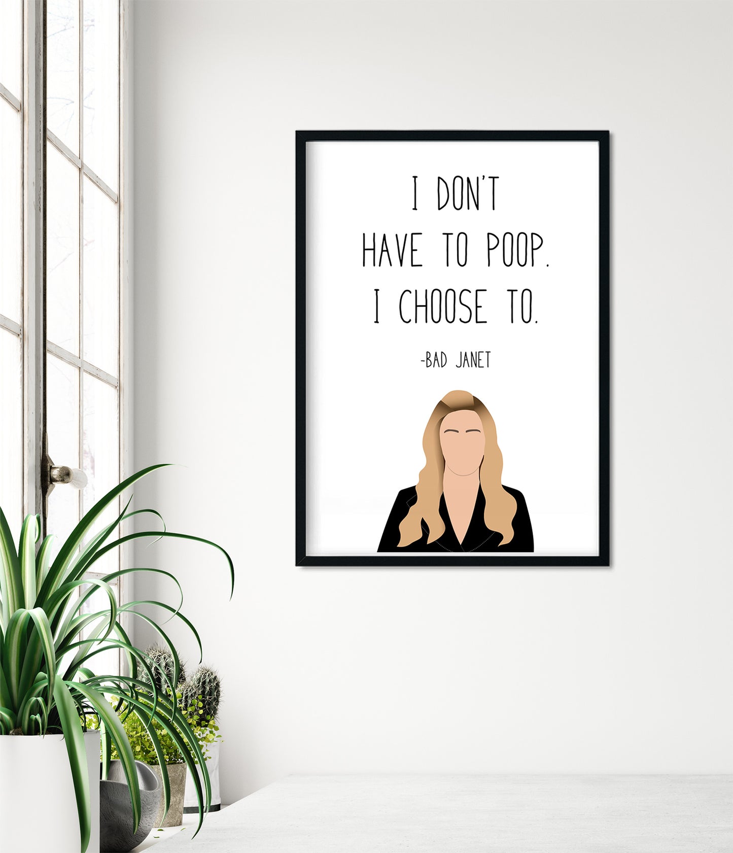 Bad Janet " Poop " Quote Print | Good Place Prints