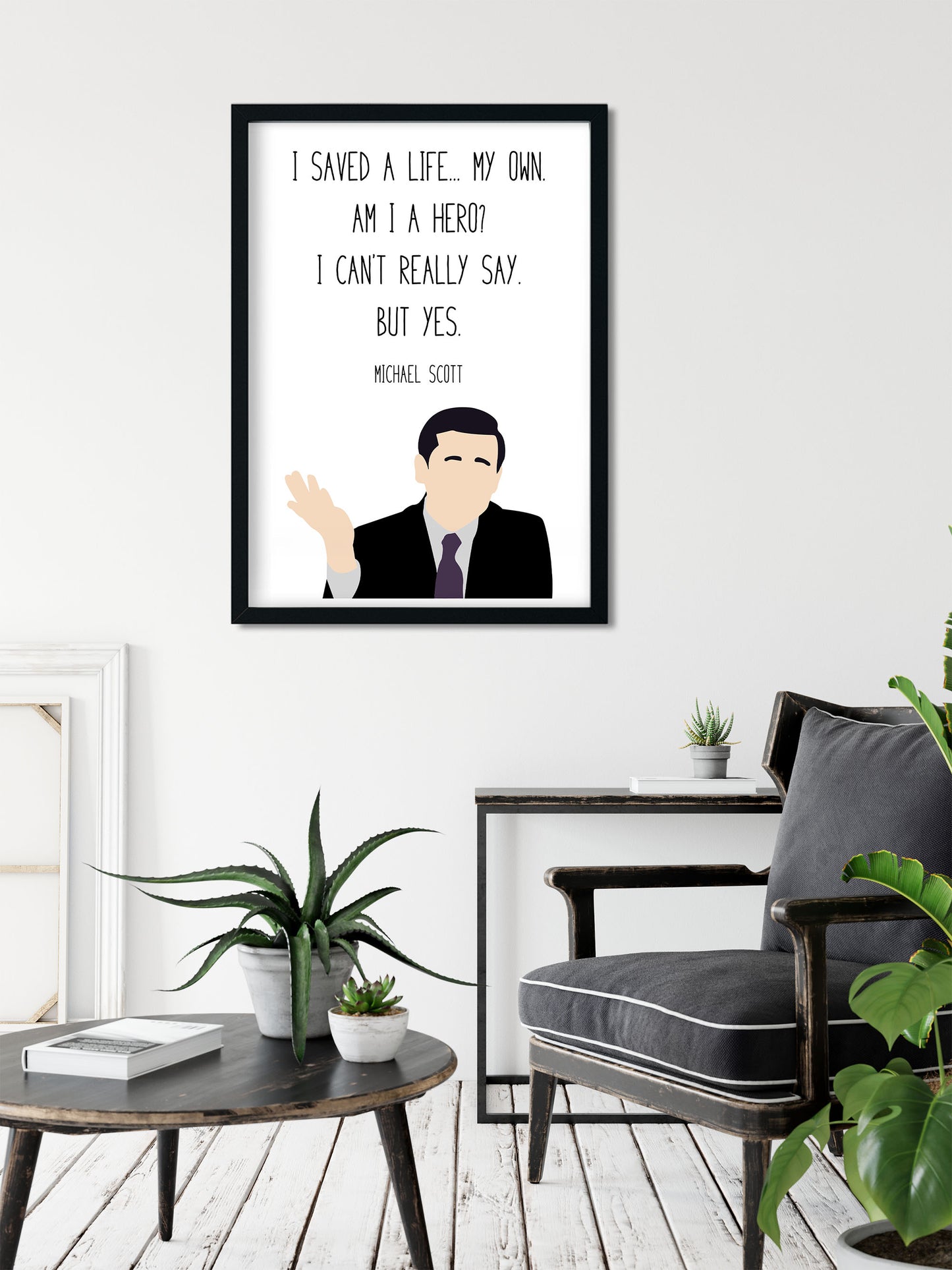 Michael Scott " Hero " Quote Print | The Office Prints