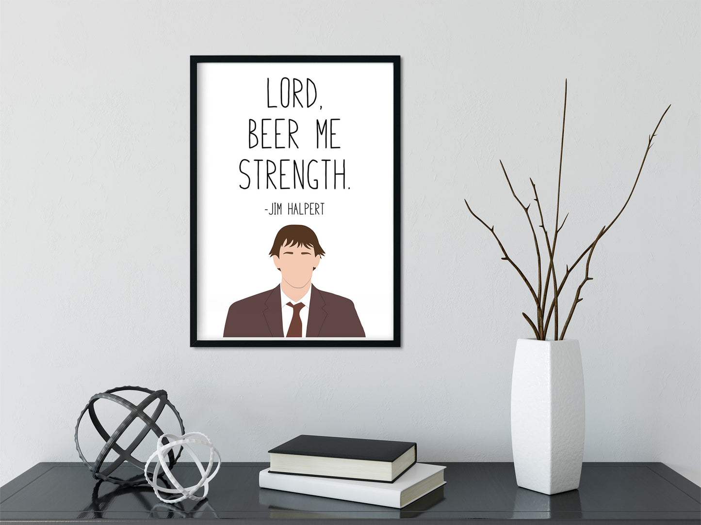 Jim Halpert " Beer Me Strength " Quote Print | The Office Prints