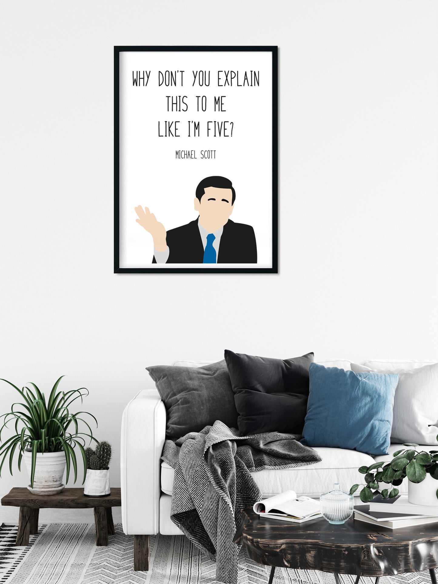 Michael Scott " Explain Like I'm Five " Quote Print | The Office Prints