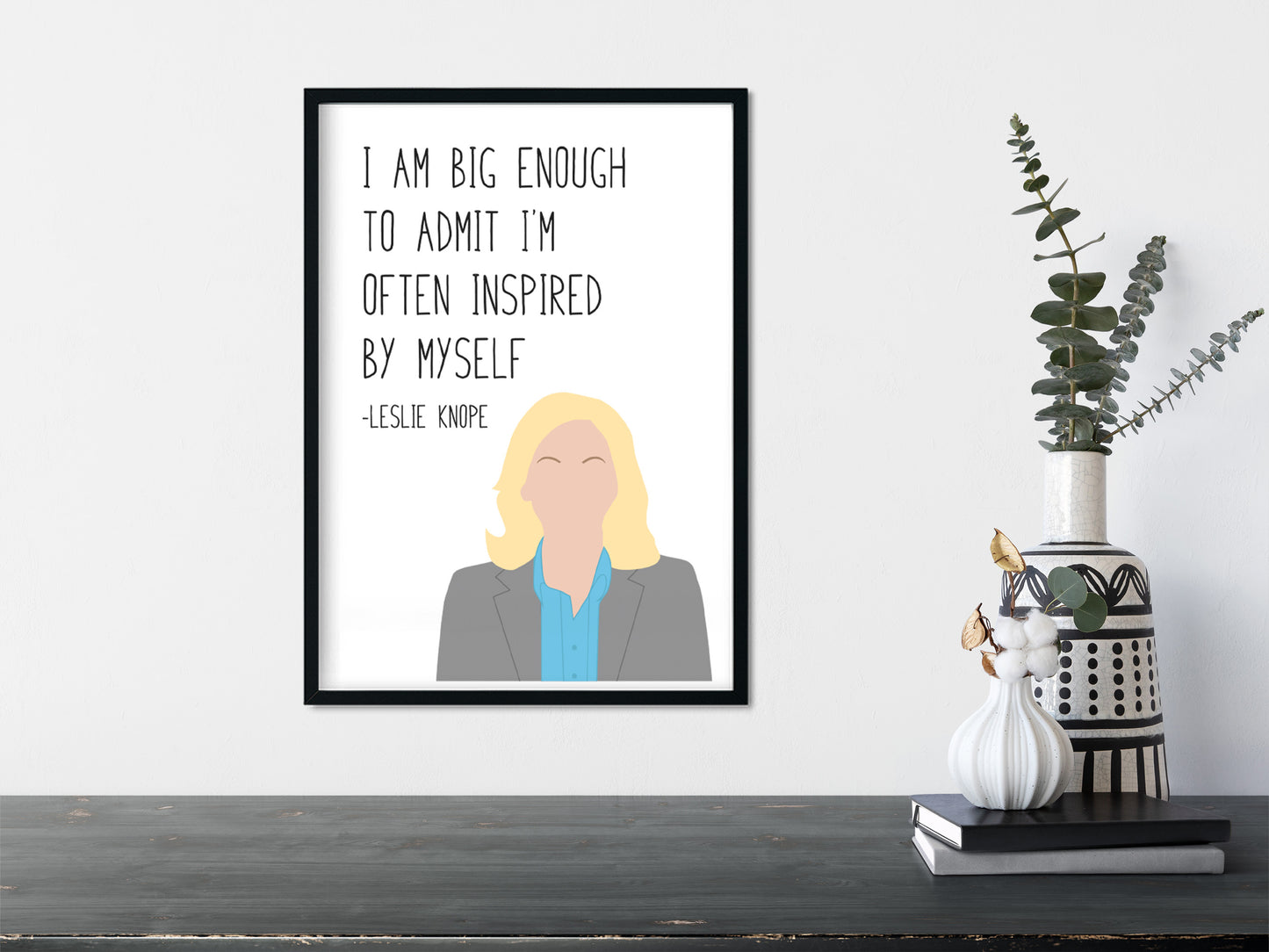 Leslie Knope " Inspired by Myself " Quote Print | Parks and Recreation Prints