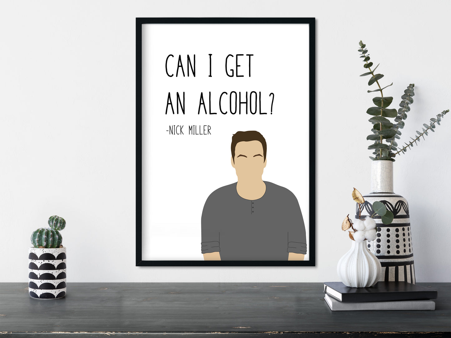 Nick Miller " Alcohol " Quote Print | New Girl Prints