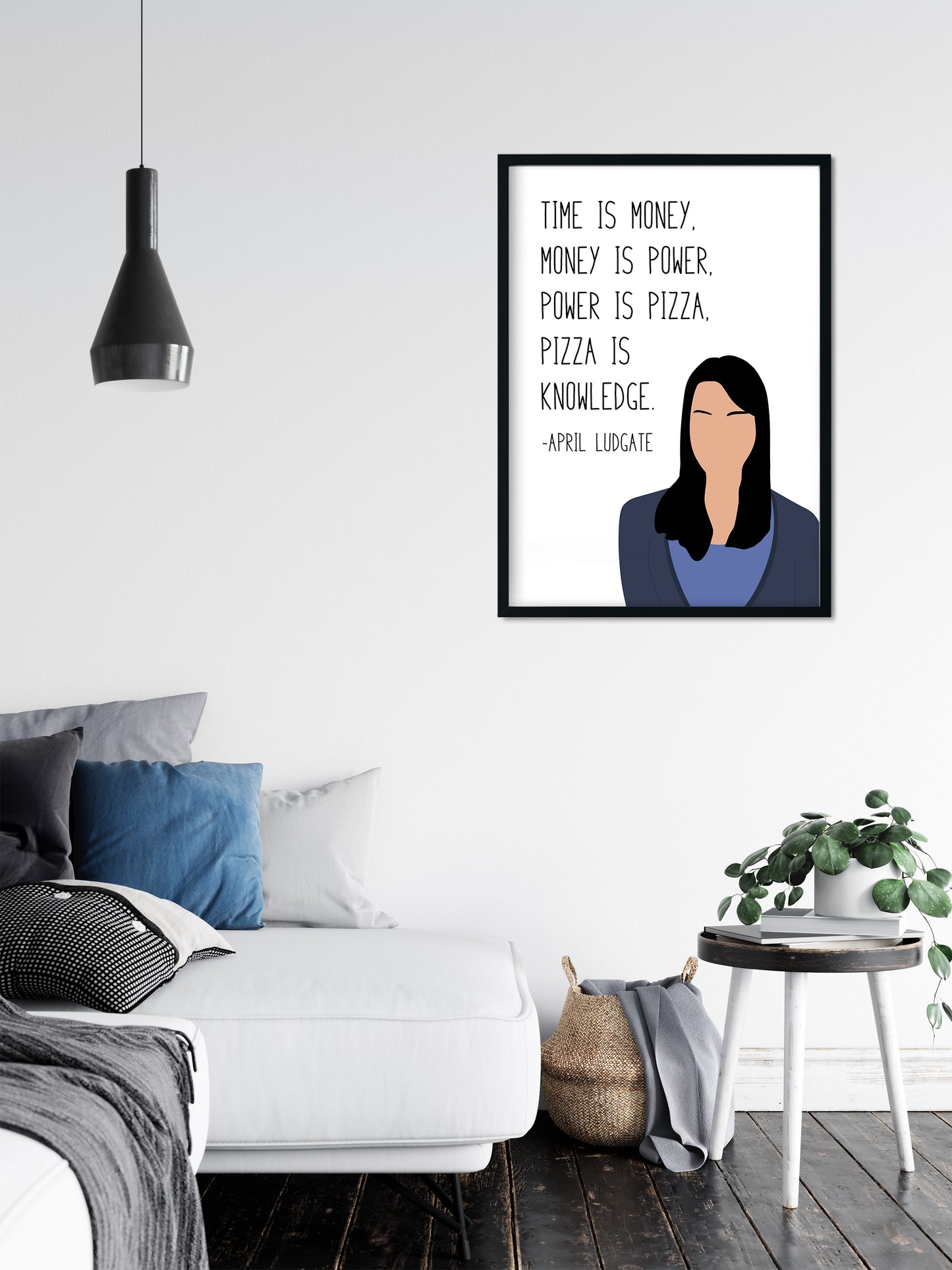 April Ludgate " Pizza is Knowledge " Quote Print | Parks and Recreation Prints