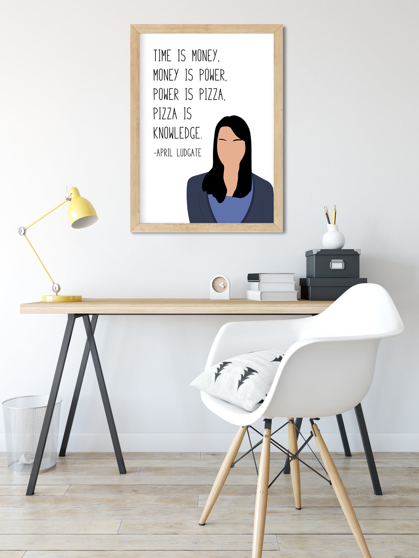 April Ludgate " Pizza is Knowledge " Quote Print | Parks and Recreation Prints