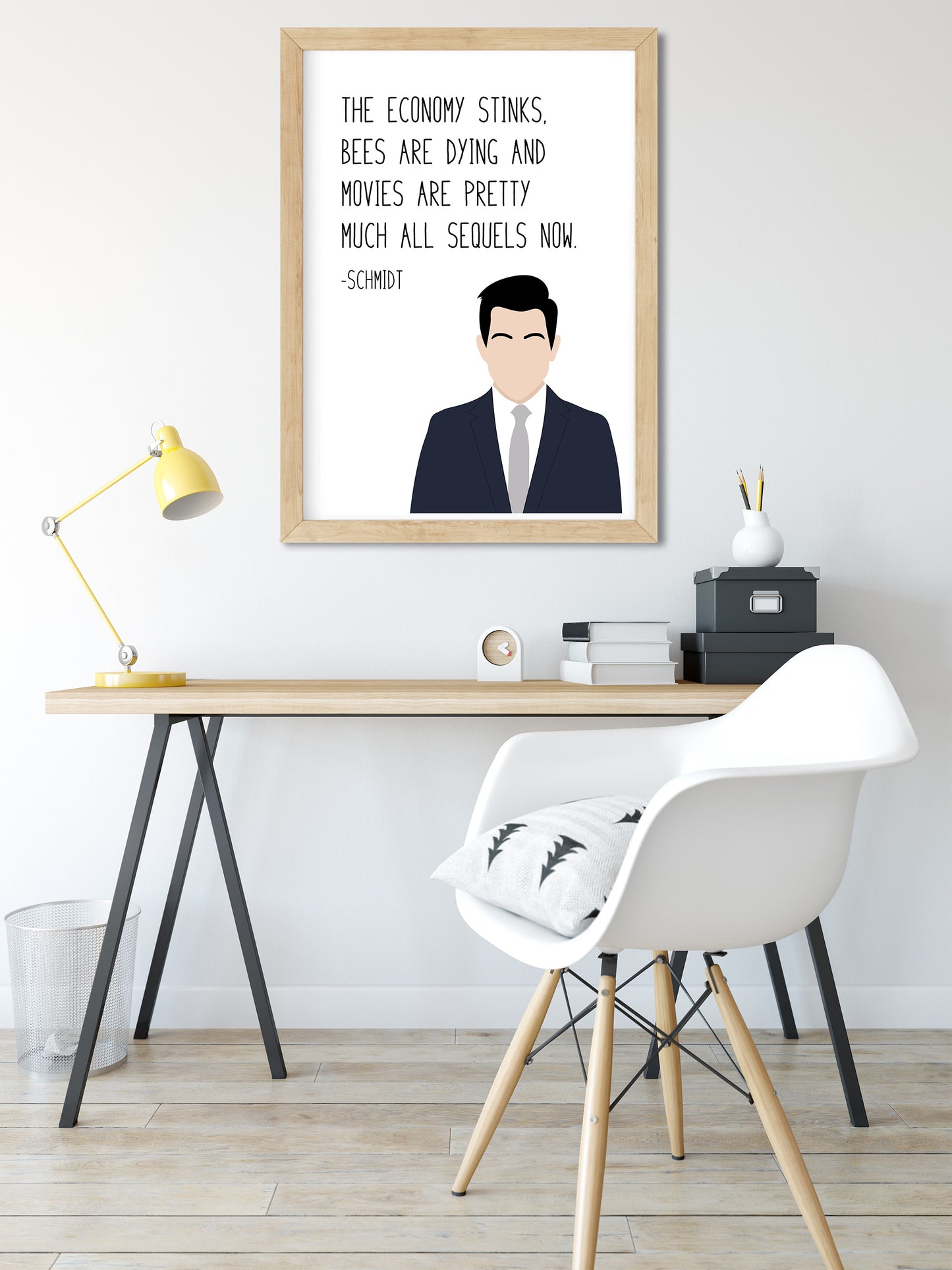 Schmidt " The Economy Stinks " Quote Print | New Girl Prints