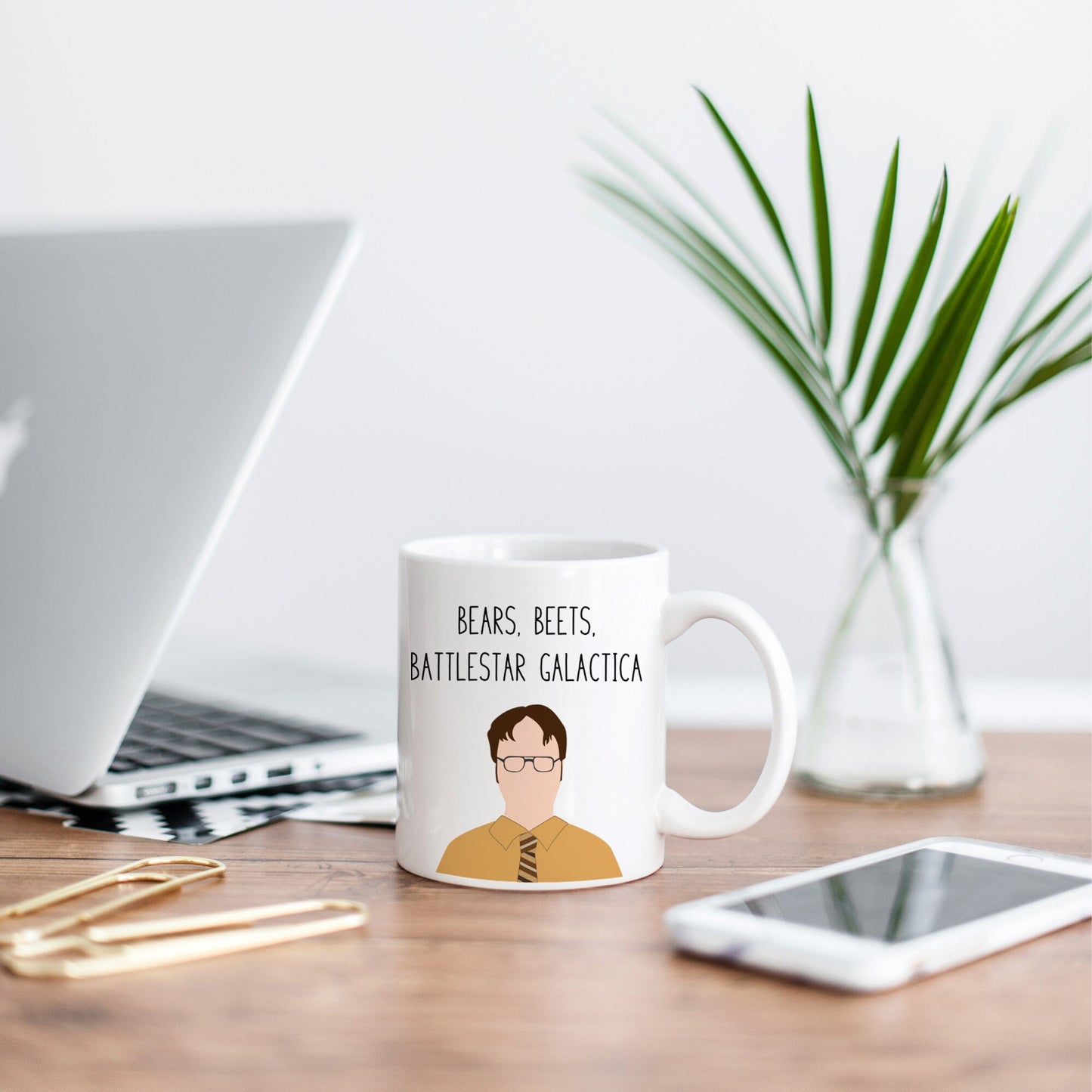 Dwight Schrute " Bears, Beets, Battlestar " Quote Mug