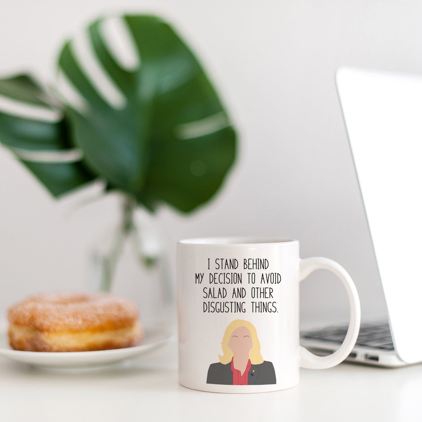 Leslie Knope " Avoid Salad " Quote Mug