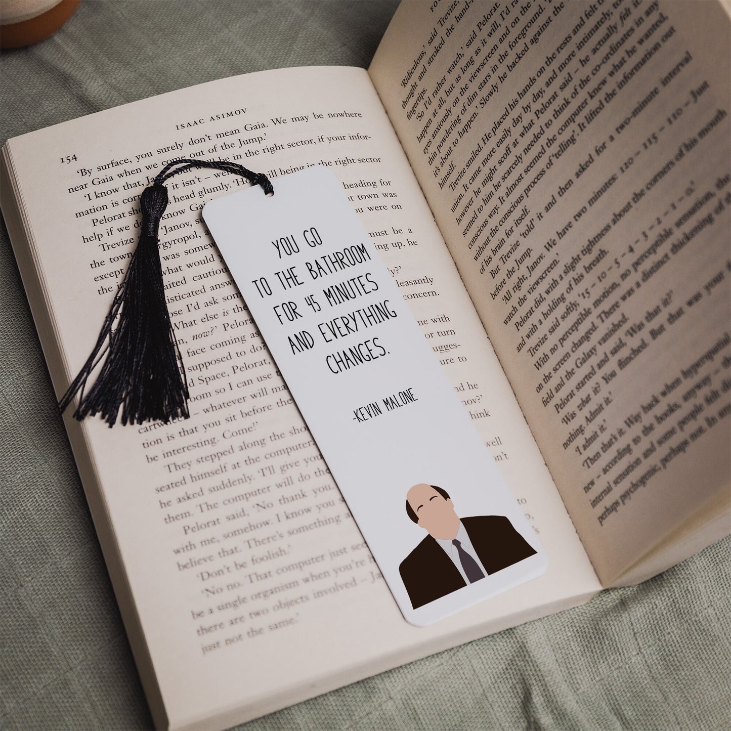 Kevin Malone " Bathroom for 45 Minutes " Quote Bookmark | The Office Gifts