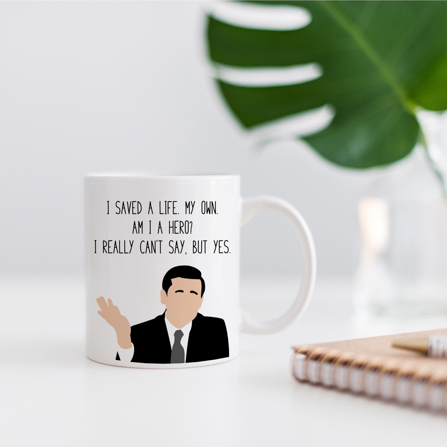 Michael Scott " Am I a Hero? " Quote Mug