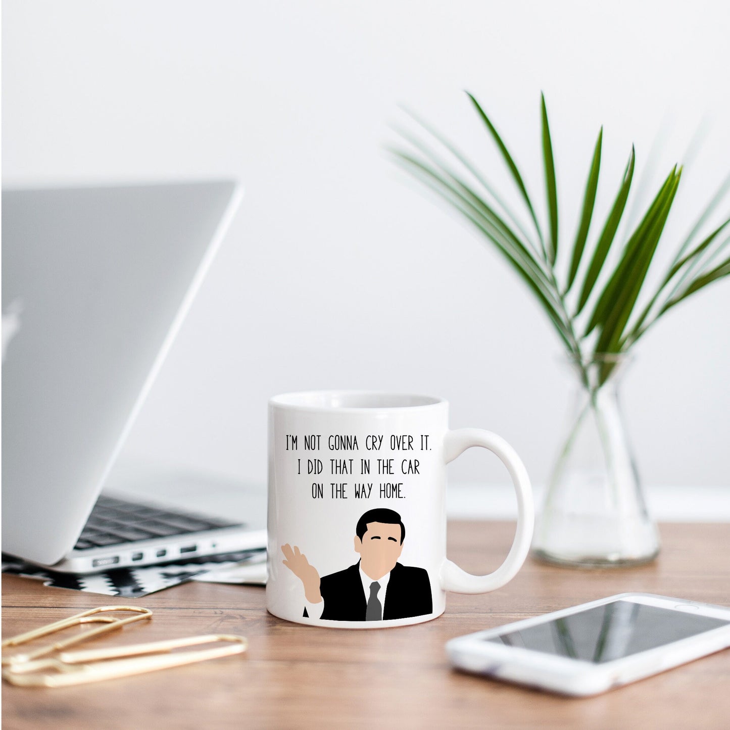 Michael Scott " Cry Over It " Quote Mug