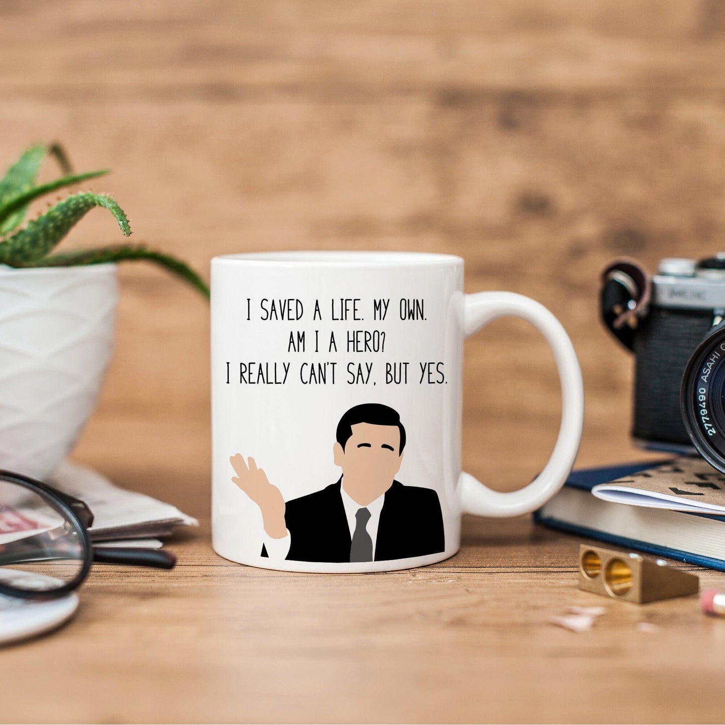 Michael Scott " Am I a Hero? " Quote Mug