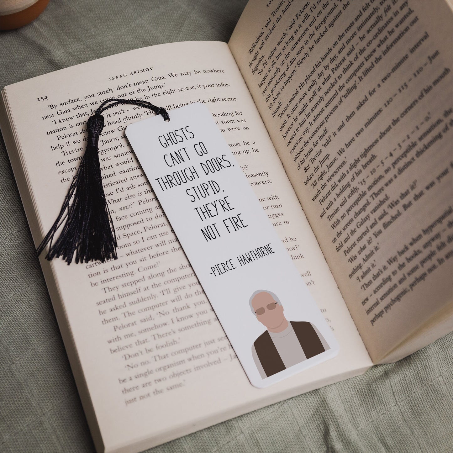 Pierce Hawthorne "Ghosts" Quote Bookmark | Community Gifts