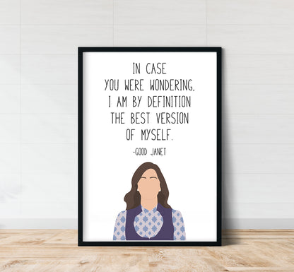 Janet " Best Version " Quote Print | Good Place Prints