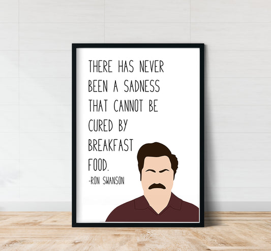 Ron Swanson " Breakfast Food " Quote Print | Parks and Recreation Prints
