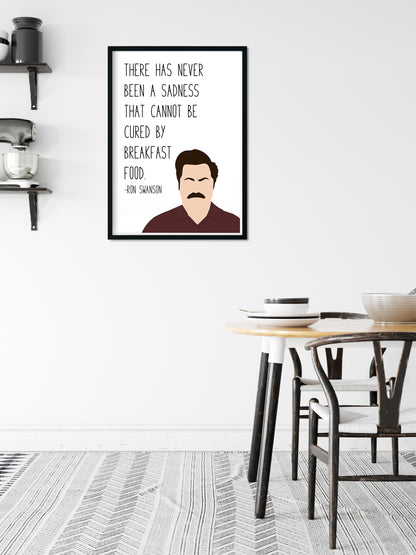 Ron Swanson " Breakfast Food " Quote Print | Parks and Recreation Prints