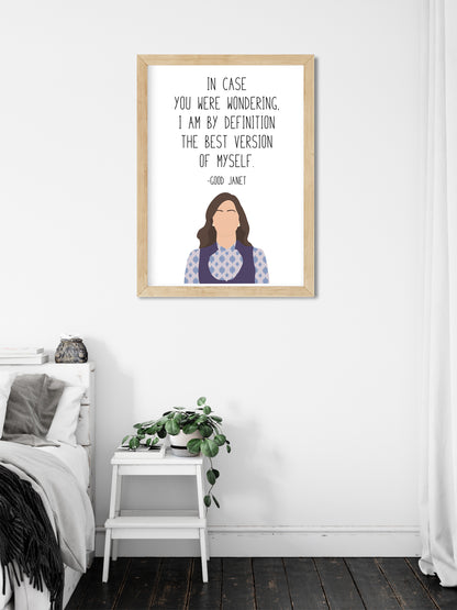 Janet " Best Version " Quote Print | Good Place Prints