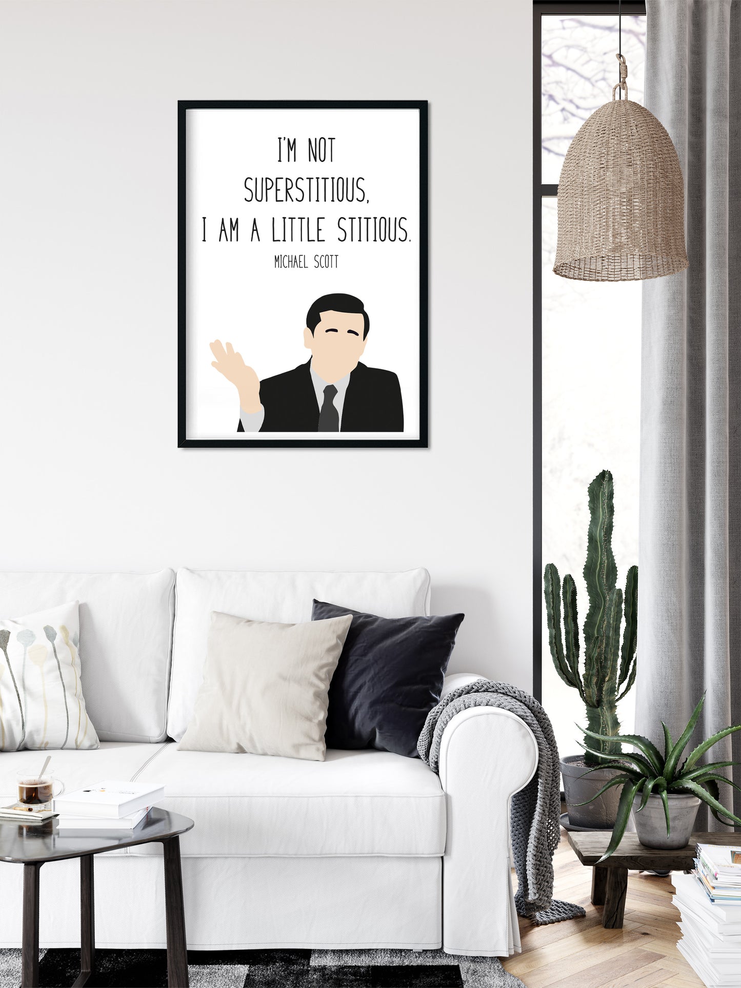 Michael Scott " Little Stitious " Quote Print | The Office Prints