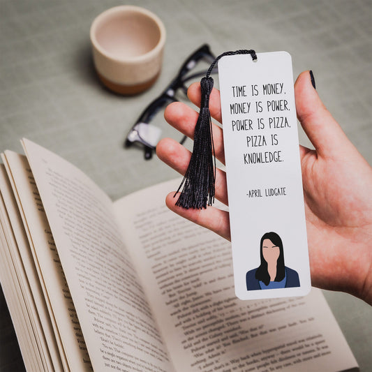 April Ludgate "Pizza is Knowledge" Quote Bookmark | Parks and Rec Gifts