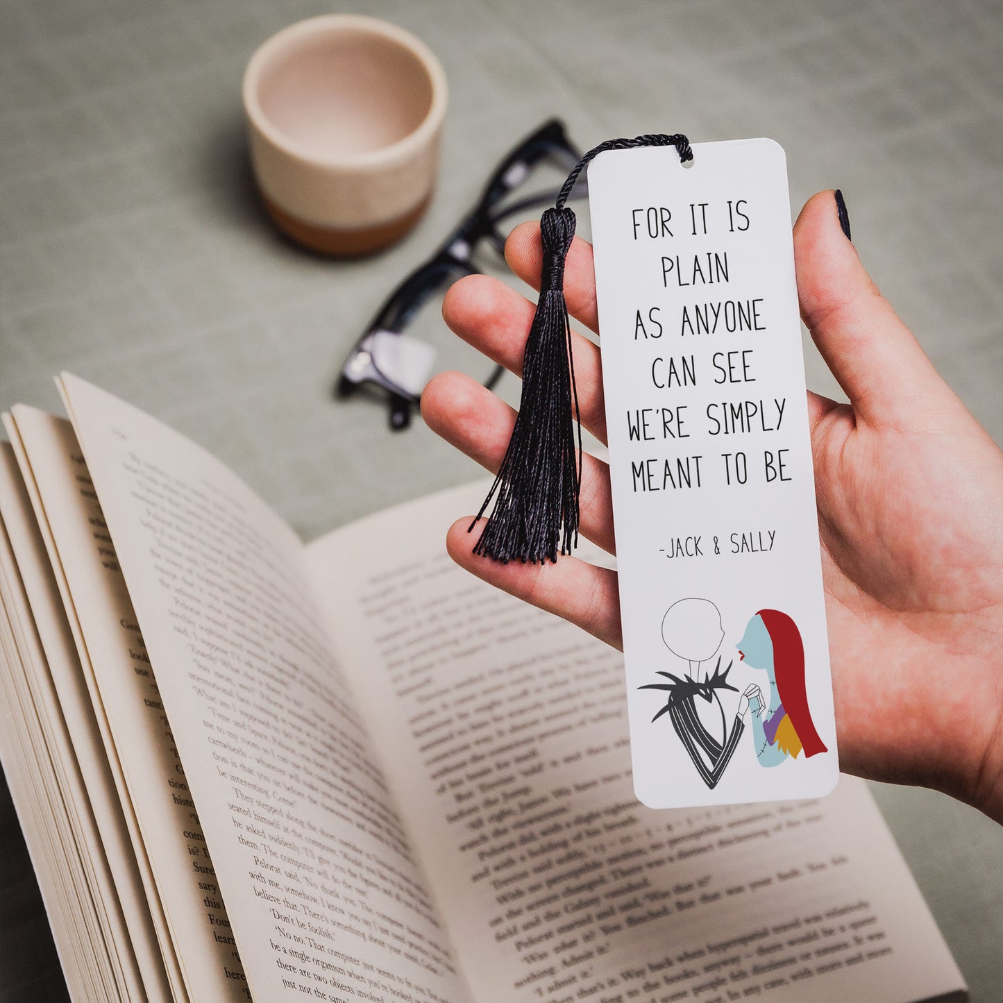 Jack and Sally " We're Simply Meant to Be " Quote Bookmark | Tim Burton Lover Gift