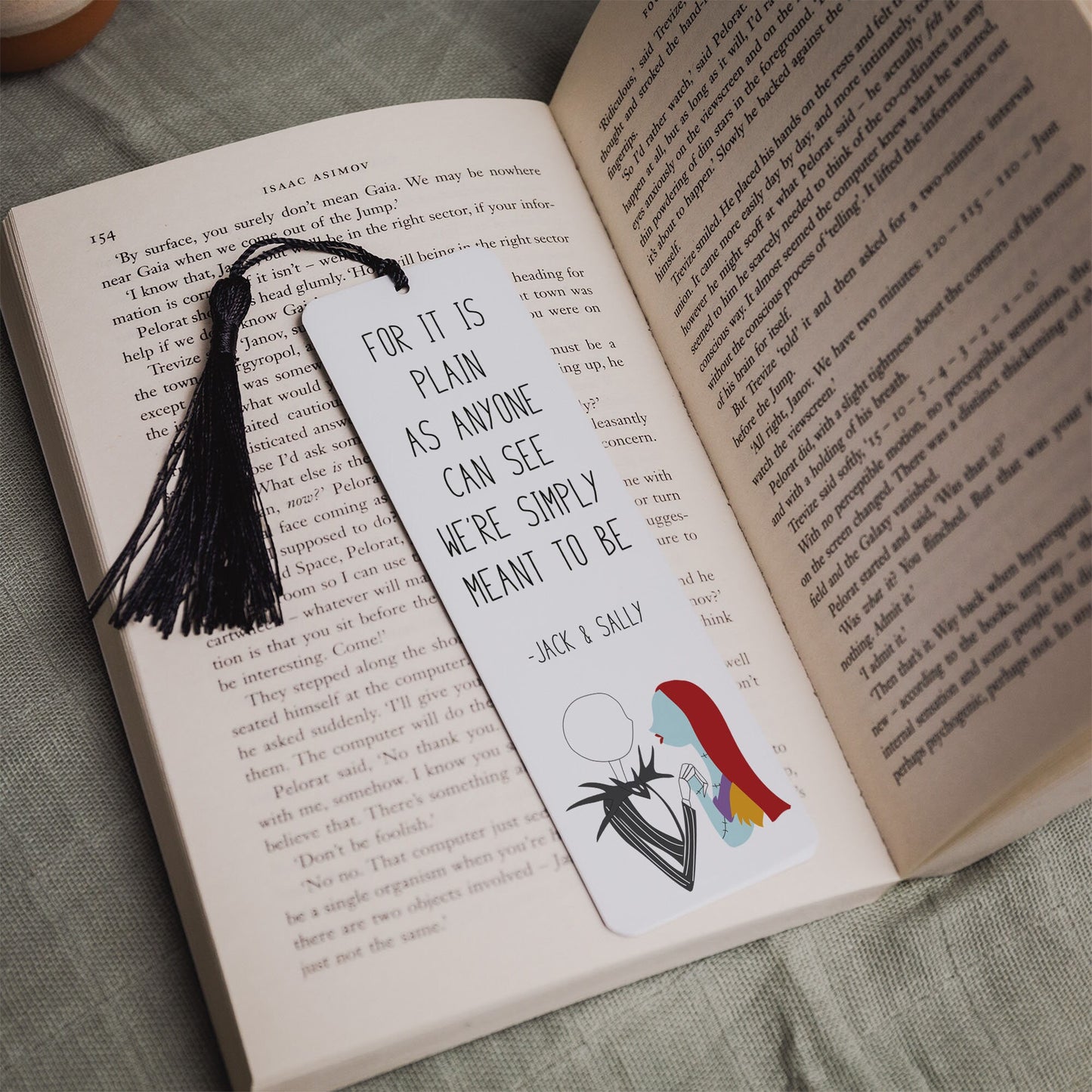 Jack and Sally " We're Simply Meant to Be " Quote Bookmark | Tim Burton Lover Gift